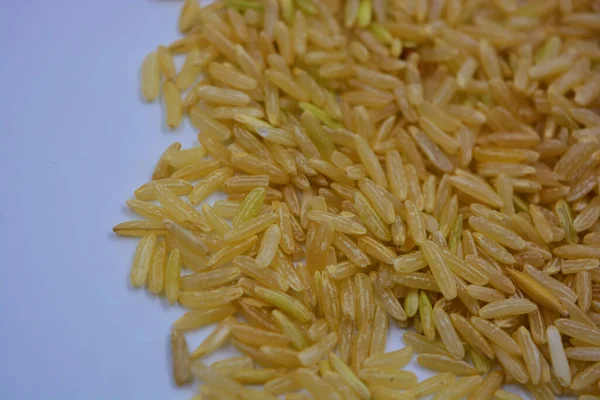 Delicioso Arroz Selvagem Branco Não Polido Qualidade Polvilhado Por Punhado — Fotografia de Stock