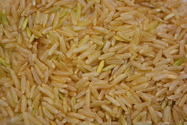 Vynikající Kvalita Neleštěné Bílé Divoké Rýže Posypané Hrstí Bílém Talíři — Stock fotografie