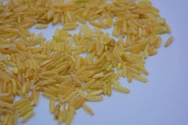 Delicioso Arroz Selvagem Branco Não Polido Qualidade Polvilhado Por Punhado — Fotografia de Stock