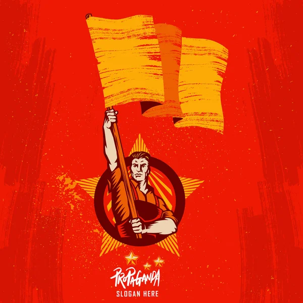 Poster devrim. Propaganda arka plan stili. Devrim bayrak.