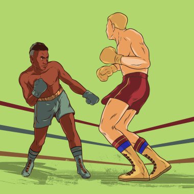 Savaşçıları karşı maç Şampiyonası illüstrasyon boks