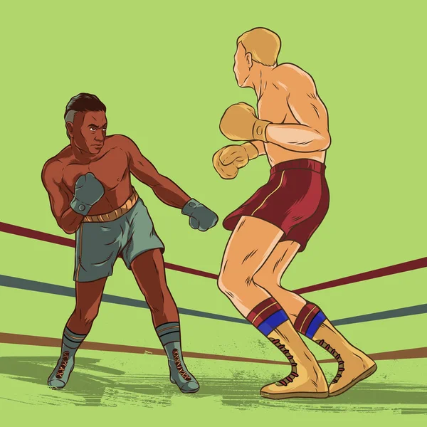 Combattants Boxe Contre Championnat Match Illustration — Image vectorielle