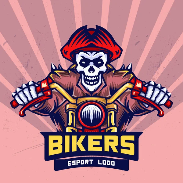 Korsan kafatası bisikletçileri Esport Logo tasarımı