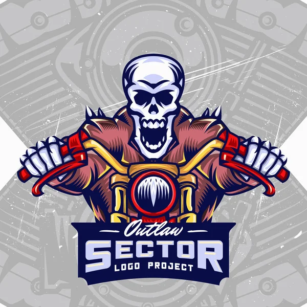 Skull Cykler Esport Logo Design – Stock-vektor