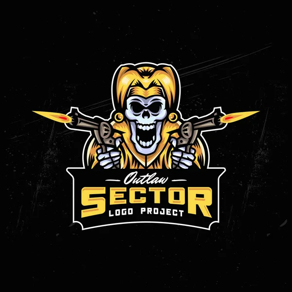 Joker Totenkopf Esport Logo Design — Stockvektor