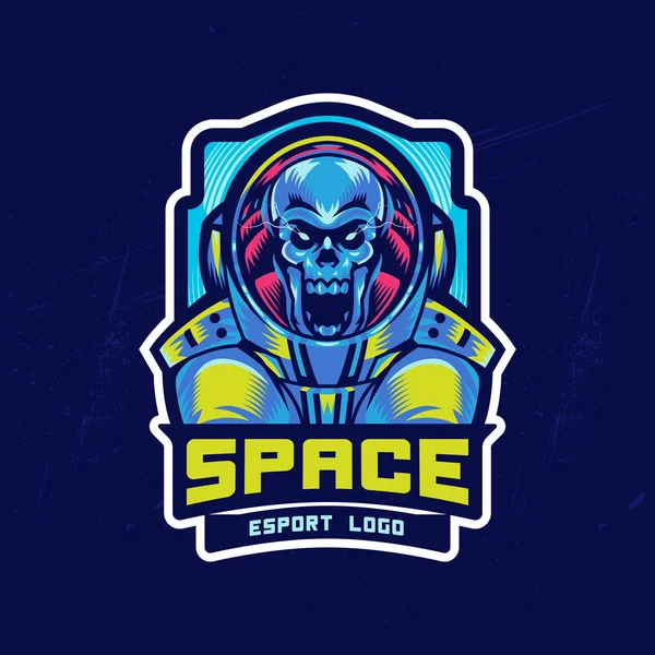 Ölü Astronot Uzay Giysisi Içinde Esport Logo Öğesi — Stok Vektör