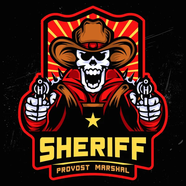 Sheriff Totenkopf Mit Logo — Stockvektor