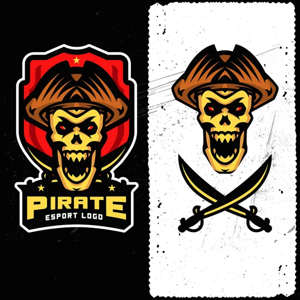 Pirate Skull Esports Logo — Stockvector