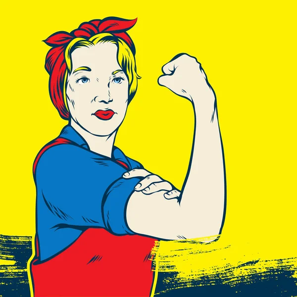 Güçlü bir kadın Retro Stong büyük çizimi ünlü Dünya Savaşı iki propaganda Rosie Poster tarafından kadınlar savaş çaba onların rol oynar çağrıda Riveter ilham.