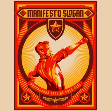Retro protesto Propaganda Posterler öğeleri arka plan ayarlamak
