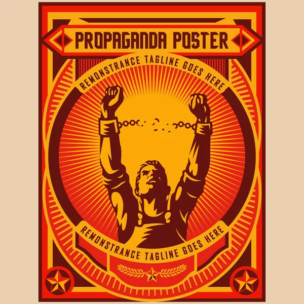 Retro Libertad Propaganda Carteles Elementos Fondo Conjunto — Archivo Imágenes Vectoriales