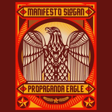 Kartal Propaganda Posterler öğeleri arka plan ayarlayın