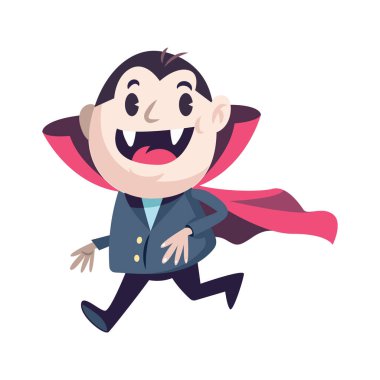 Şirin vampir karakteri, vektör çizim 