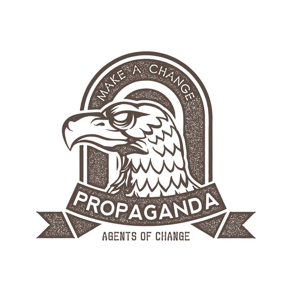 Klassiska Vintage Propaganda Eagle Badge Förändringsagenter — Stock vektor