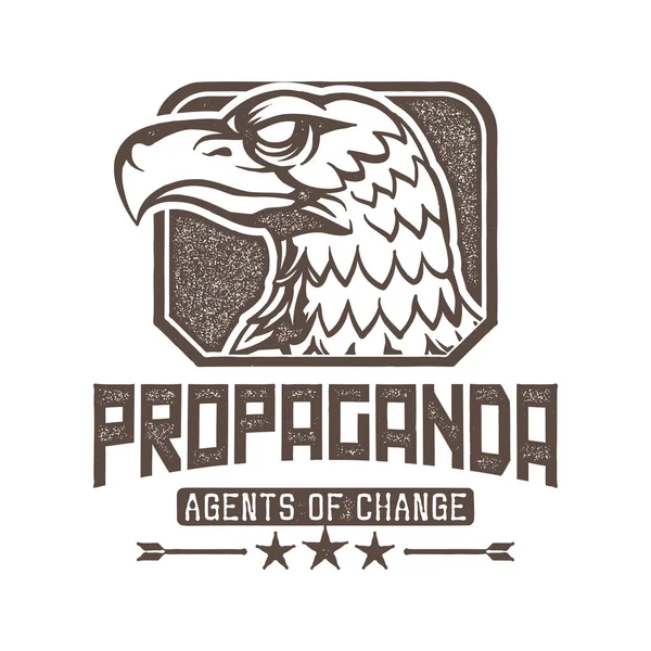Klassiska Vintage Propaganda Eagle Badge Förändringsagenter — Stock vektor