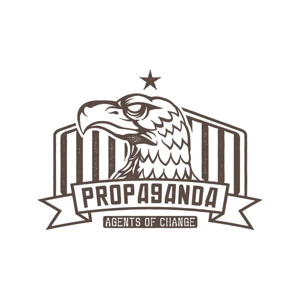 Klassieke Vintage Propaganda Eagle Badge Agenten Van Verandering — Stockvector