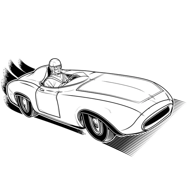 Vintage Och Classic Racing Bil — Stock vektor