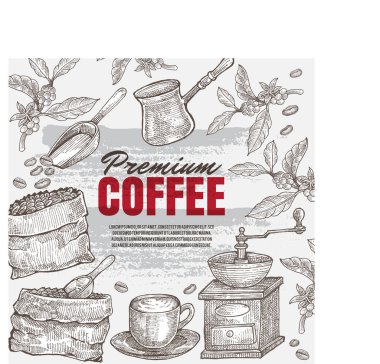 Vintage Hand-drawn Coffee Illustration. Isolated artwork object. Suitable for and any restaurant or cafe menu print media need. clipart
