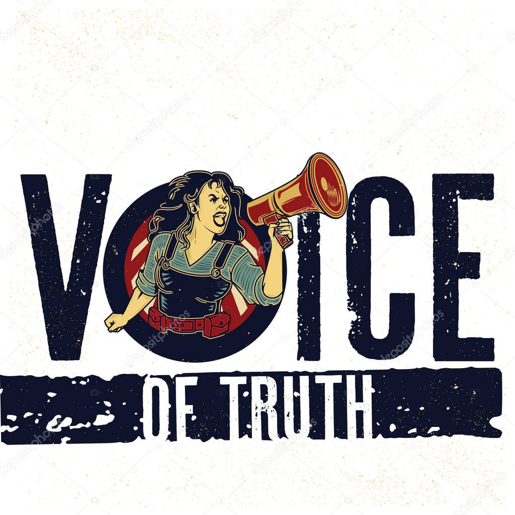 Voice Of Truth Propaganda Elements. Isolated artwork object. Suitable for and any print media need.