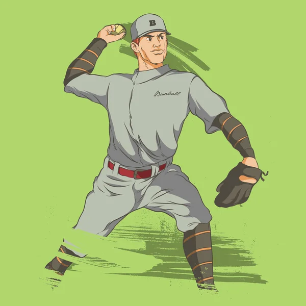 野球のピッチャーのベクトル図 — ストックベクタ