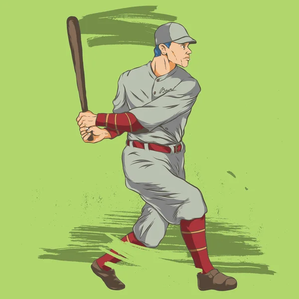 Baseball Batter Vector Ilustração — Vetor de Stock