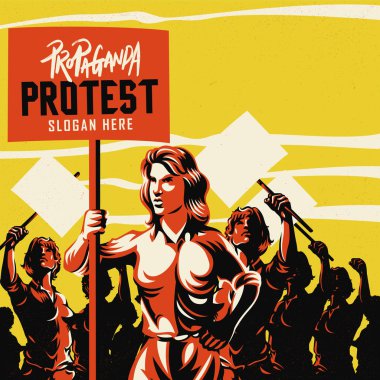 Belirli komünist tarzında Vintage Propaganda Poster 