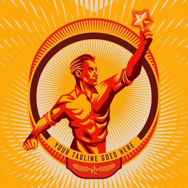 Belirli komünist tarzında Vintage Propaganda Poster 