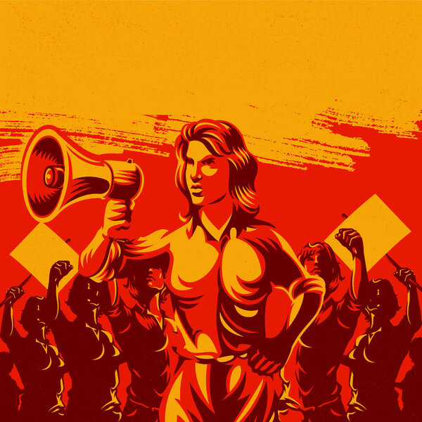 Винтажная пропаганда Плакат в специфическом коммунистическом стиле
 