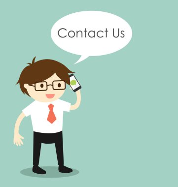 İş kavramı, işadamı ile kavramı bize ulaşın. Vektör çizim.