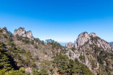 Çin, Anhui 'deki Huangshan Dağı manzarası..