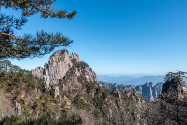 Çin, Anhui 'deki Huangshan Dağı manzarası..