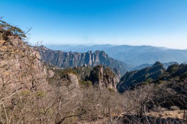 Çin, Anhui 'deki Huangshan Dağı manzarası..