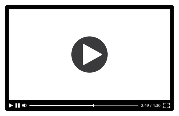 Siyah beyaz ağ için video oynatıcı. Vektör illüstrasyonu
