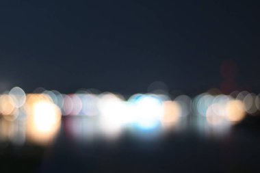 Soyut, soyut, renkli gece lambaları. Bokeh ışığı