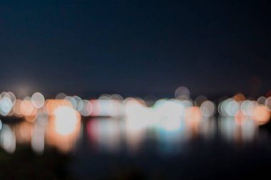 Soyut, soyut, renkli gece lambaları. Bokeh ışığı