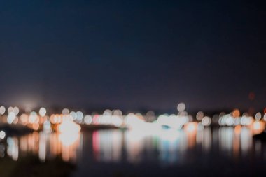 Soyut, soyut, renkli gece lambaları. Bokeh ışığı