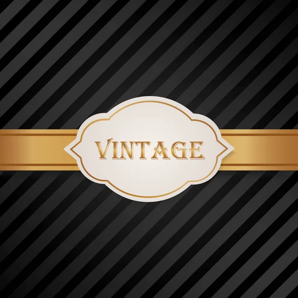 Luxury Gold Black Vintage Style Label Frame Vector Illustration — Stock Vector