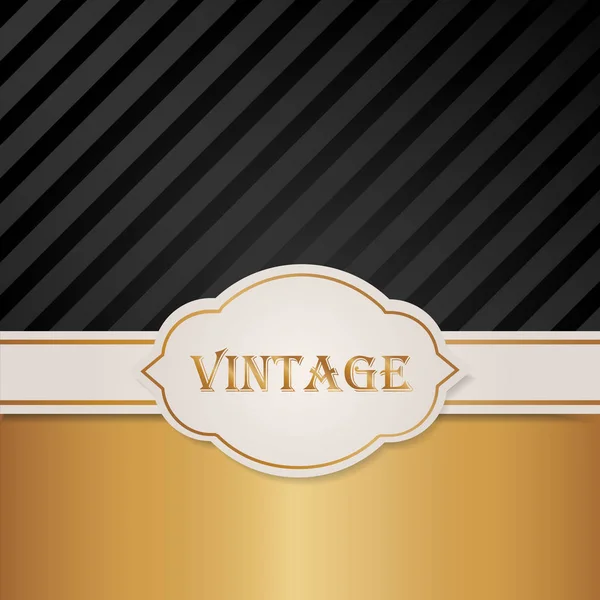 Luxe Gouden Zwarte Vintage Stijl Label Frame Vectorillustratie — Stockvector