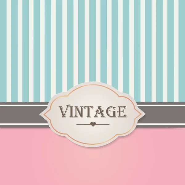 Roze Blauwe Vintage Stijl Label Frame Vectorillustratie — Stockvector