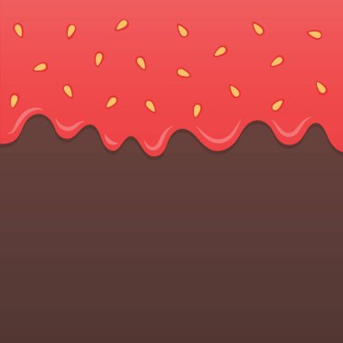 Çikolatalı krema ve çilekli reçel vektörü.