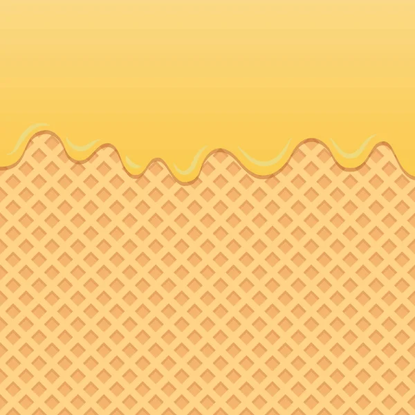 Вектор Потоку Жовтого Крему Вафлі — стоковий вектор