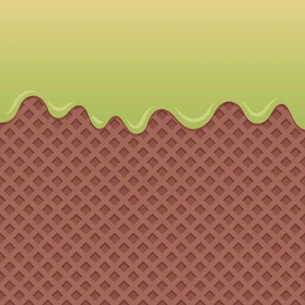 Çikolatalı gofret vektöründe akan kavun şurubu.