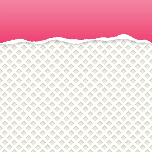 Vecteur Papier Déchiré Rose Avec Fond Plaquette Blanche — Image vectorielle