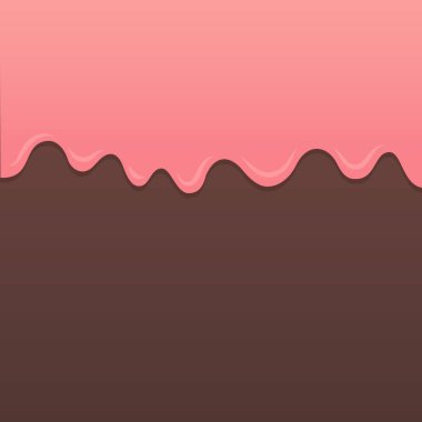 Çikolatalı krema ve çilekli krema vektörü.