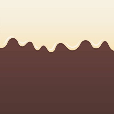 Süt kreması ve çikolata kreması vektörü.