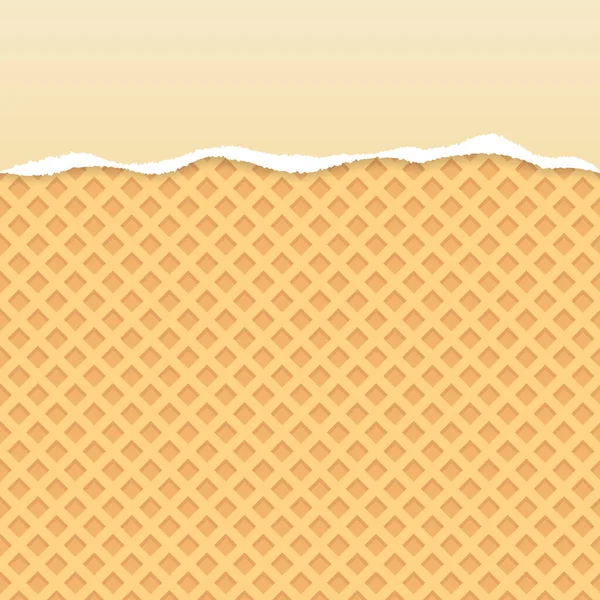 Blanc Crème Déchiré Vecteur Papier Avec Fond Motif Gaufrettes — Image vectorielle