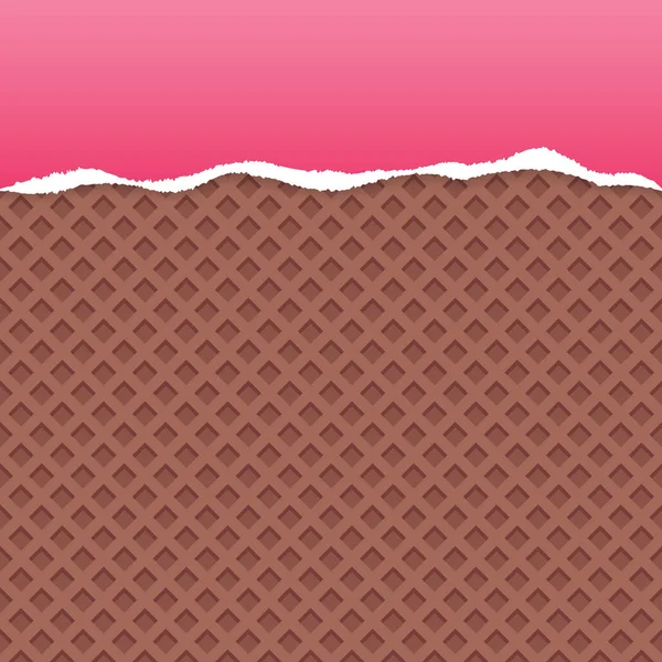 Vecteur Papier Déchiré Rose Avec Fond Plaquette Chocolat — Image vectorielle
