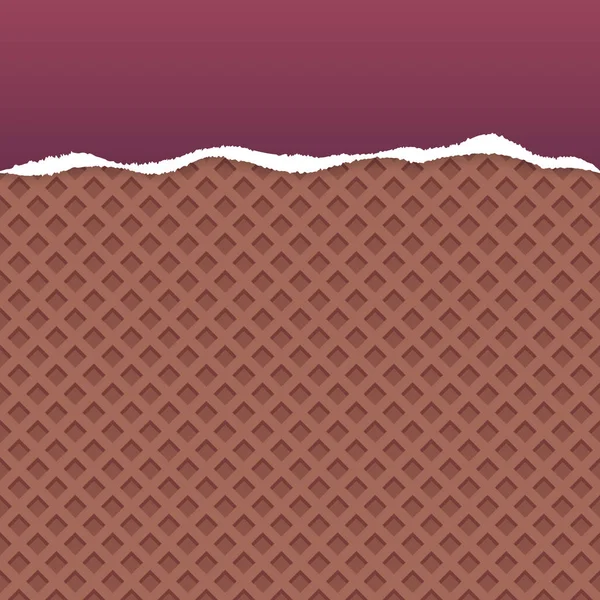 Vecteur Papier Déchiré Violet Avec Fond Plaquette Chocolat — Image vectorielle