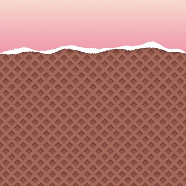 Vecteur Papier Déchiré Rose Avec Fond Plaquette Chocolat — Image vectorielle