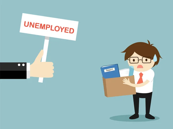 Concetto Imprenditoriale Uomo Affari Disoccupato Illustrazione Vettoriale — Vettoriale Stock